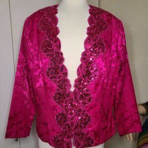 #0020 80s/90s Scott Mcclintock pink sequin blazer w shoulder pads